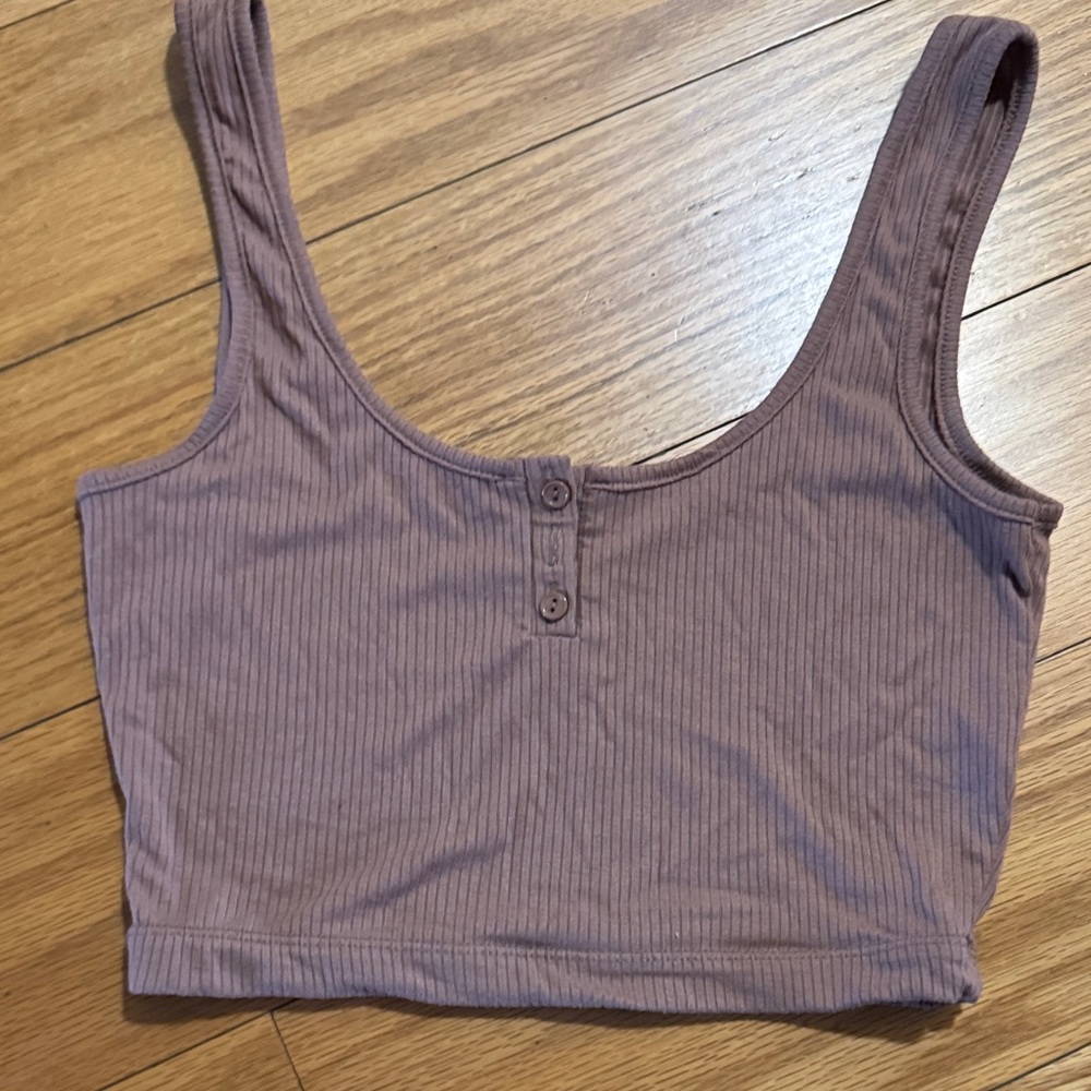 Trendy Women's Crop Top Trio - Black, Purple, and Tan - Picture 2 of 2